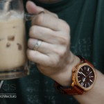 Model having a "Teh Si Peng" (a national drink of Singapore's 'kopitiam') modeling a Bronze Diver